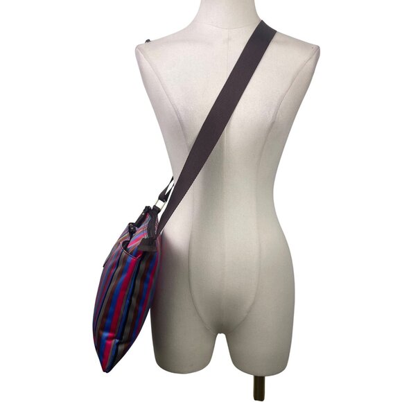 Brics Women’s Multicolor Nylon Striped Bag Adjustable Strap Crossbody Bag - Picture 12 of 13